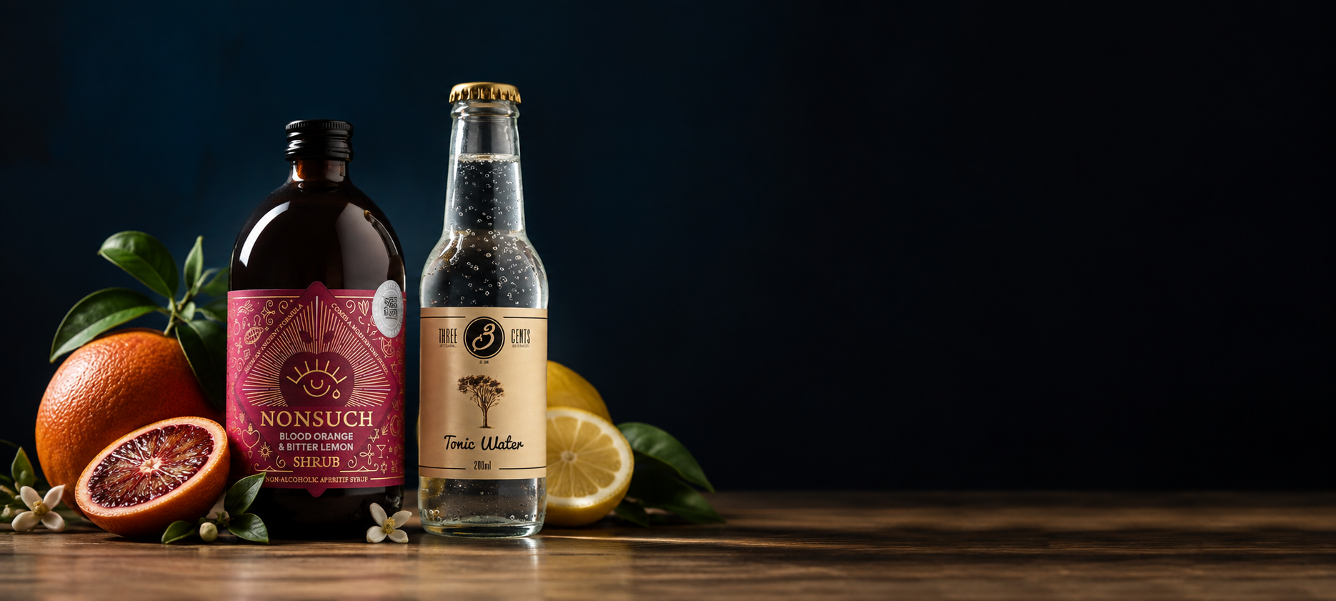 Blood Orange & Bitter Lemon Shrub and Three Cent Tonic Water Bundle